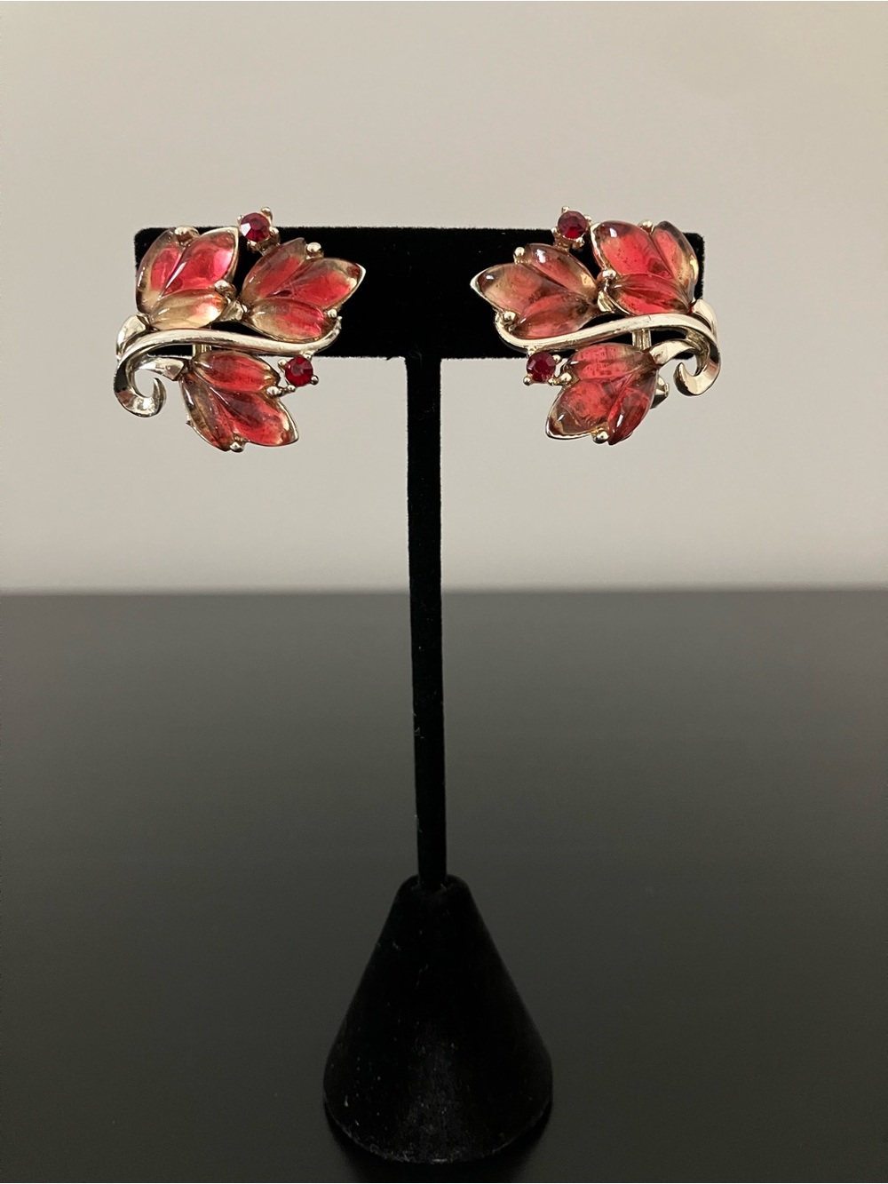 Vintage Coro Autumn Leaf Clip-On Earrings